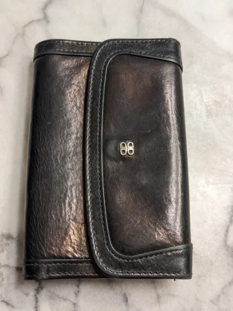 vintage Bosca calfskin leather wallet BLACK
