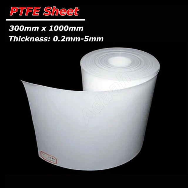 Rullo pellicola PTFE politetrafluoroetilene piastra sottile foglio 300 x 1000 mm, spessore 0,2 ~ 5 mm