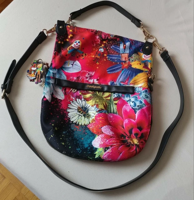 Sac à Main Desigual En Coton Et Simili Cuir - Multicolore, Lanière Neuve, état Impeccable