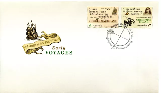 2017 Christmas Island Early Voyages (Gummed Stamps) FDC - Christmas Island PMK