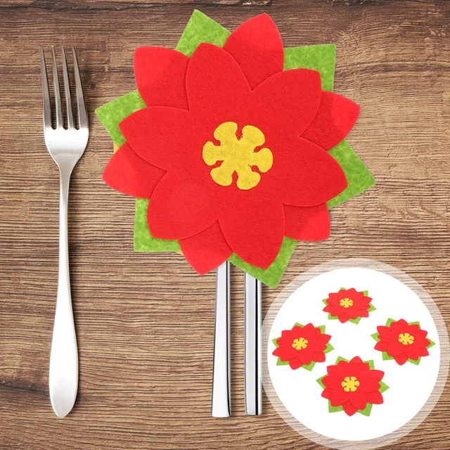 12 ud. cubiertos de Pascua soporte para utensilios cubierta de vajilla en forma de flor
