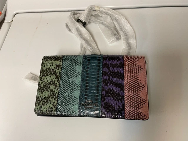 Coach 1941 - NWT Callie Foldover Chain Clutch In Ombre Snakeskin & Glovetan $395