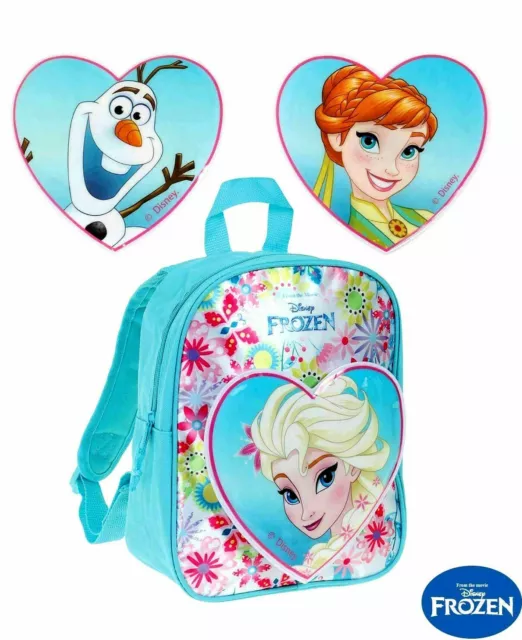 Disney Frozen Eiskönigin Anna Elsa Olaf Rucksack 28 cm + 3 Klett Motiven Tasche