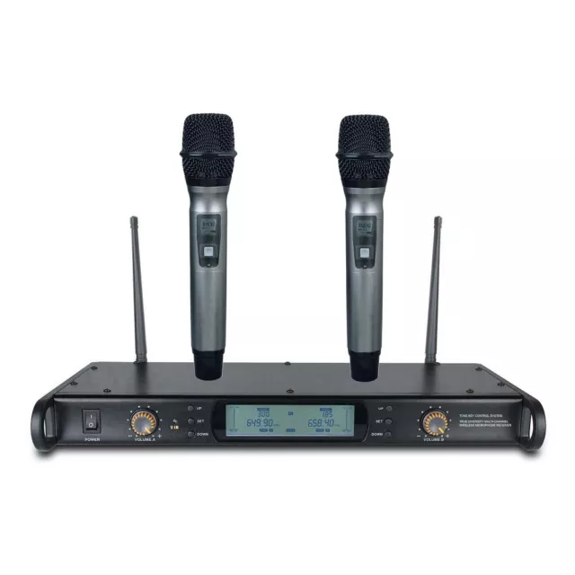 Professional Cordless Microphone Set uhf Wireless Mic System (Dual Channel)