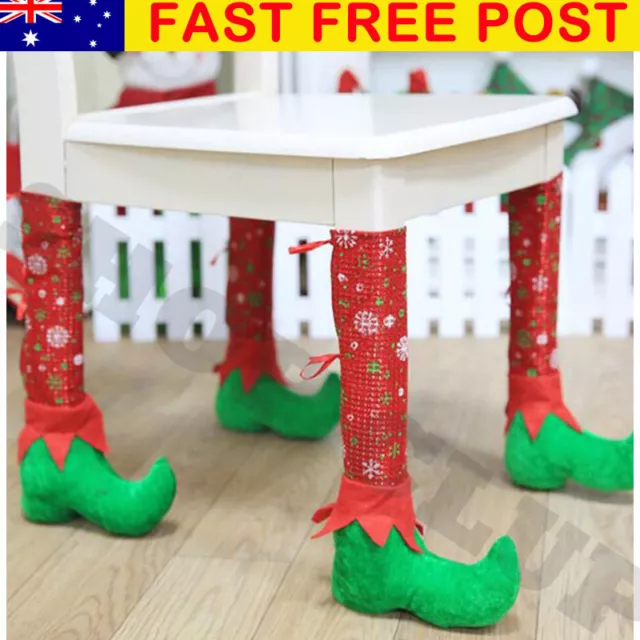 4× Santa Claus Stocking Hanging Socks Gift Bag Christmas Decoration Party Xmas