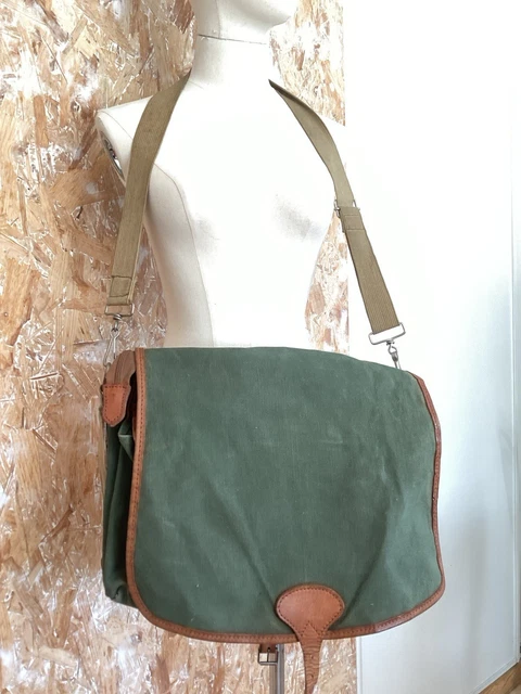 Sac De Pêche à La Mouche Vintage Orvis - Toile De Coton épais Avec Renfort Cuir - Occasion
