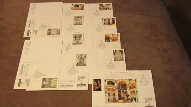 2008 GB PHQ FDC Set Postcard - British Cathedrals / St Pauls Mini sheet