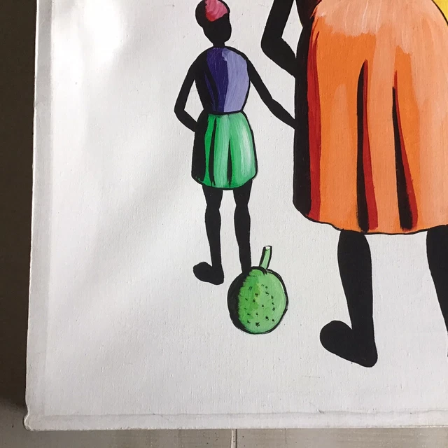 VINTAGE 80S HEADLEY Thompson Original Hand Painted Jamaica Folk Art 84