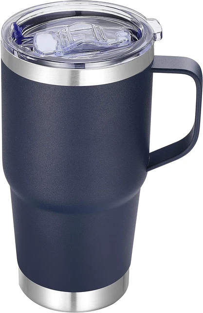 20 Oz Stainless Steel Tumbler with Handle Metal Insulated Coffee Travel Mug with