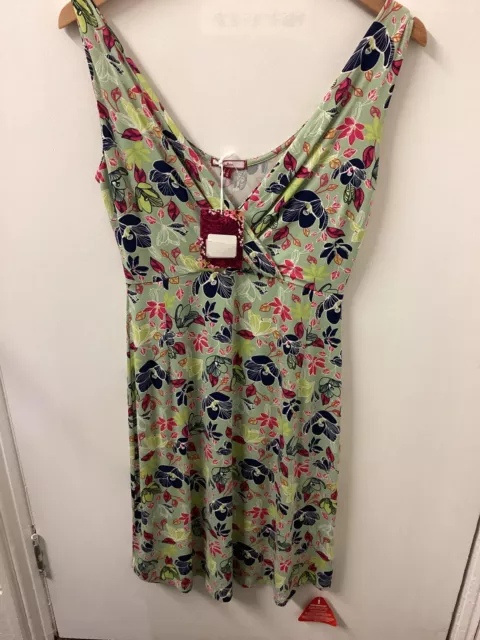 BNWT Joe Browns Green Floral Pattern Sleeveless Dress Size UK 8