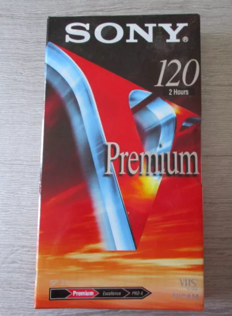 Cassette Vierge VHS-sony 120 premium neuf sous blister
