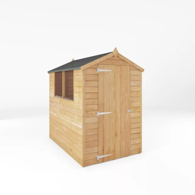 Waltons 6x4 Wooden Garden Shed Overlap Apex Single Door Windows Storage 6ft 4ft