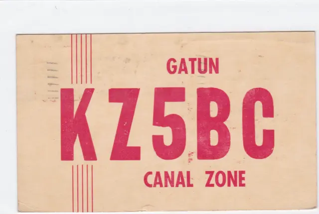 vintage qsl radio communication card canal zone 1955 ref r15326