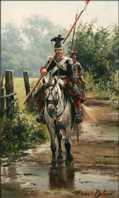 Tableau Sur Toile Soldat Cavalier Empire - Dimensions 50x70 Cm, Neuf, Décoration Murale