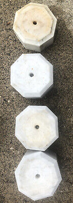 3 Solid White Marble Columns Pedestals With Detached Bases. Pickup Only. 6