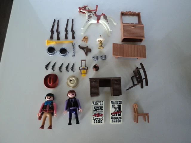 PLAYMOBIL VINTAGE WESTERN prison bureau shérif banque grille sets 3422 PLAYMOBIL VINTAGE WESTERN prison bureau shérif banque grille sets 3422
