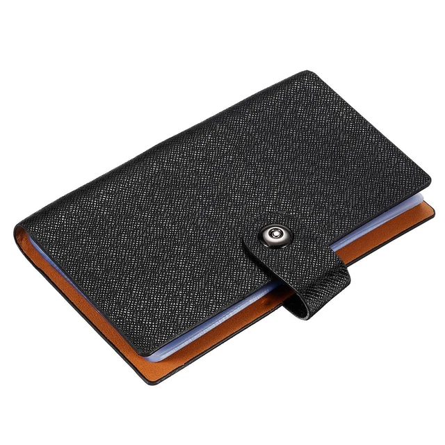 PU Leather Business Card Holder Binder Book Organizer 300 Pockets Black