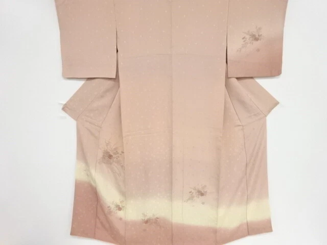 42521# Japanese Kimono / Antique Kimono / Embroidery / Floral Cart