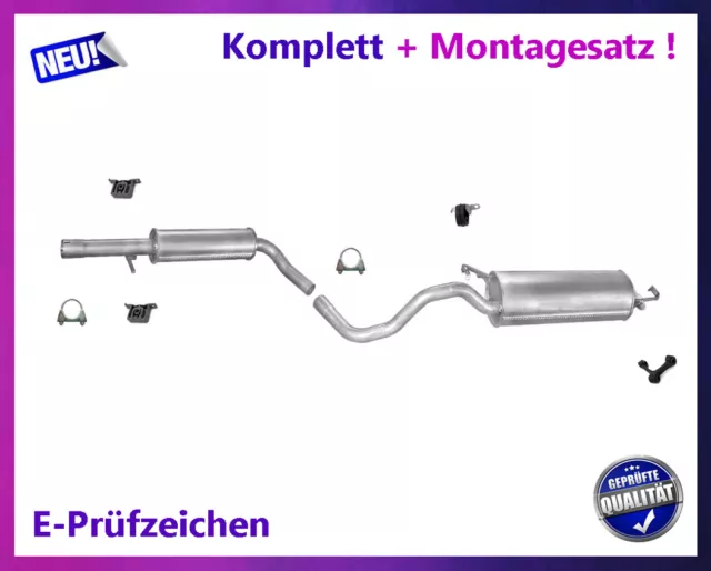 Auspuffanlage für VW Golf IV 4 1.4 16V Auspuff Mitteltopf Endtopf Montagesatz