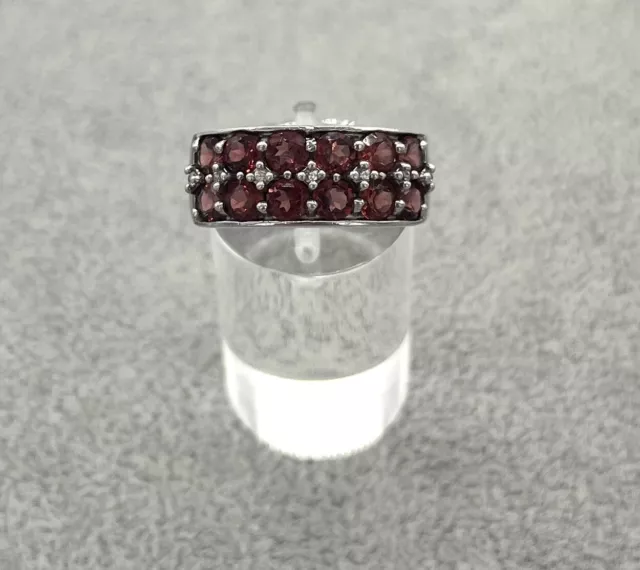 925 Bague Argent Avec Grenat, Taille de Bague au Choix 59, Femmes, Bon État