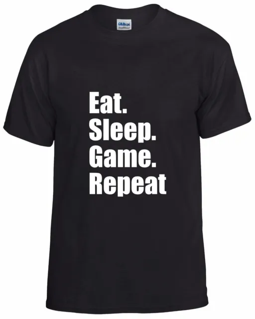 Eat Sleep Game Repeat, Funny Gamer PC T-shirt - tee for gaming fans, geeks