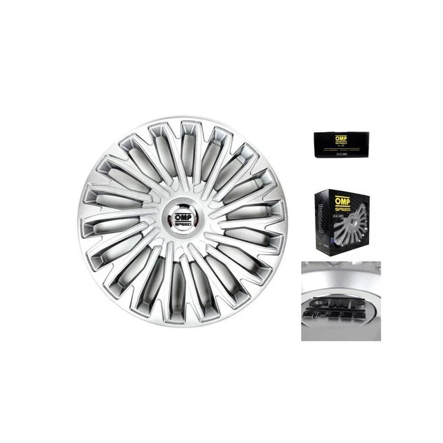 4 copricerchi copriruota OMP Stinger Speed colori argento 14 pollici 4 pezzi