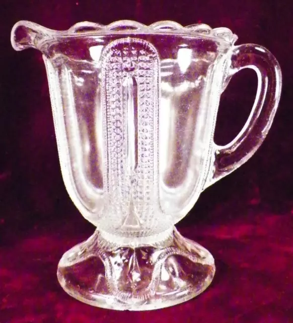 Antique Curtain Tie Back Creamer Early American Pattern Glass Adams & Co #155