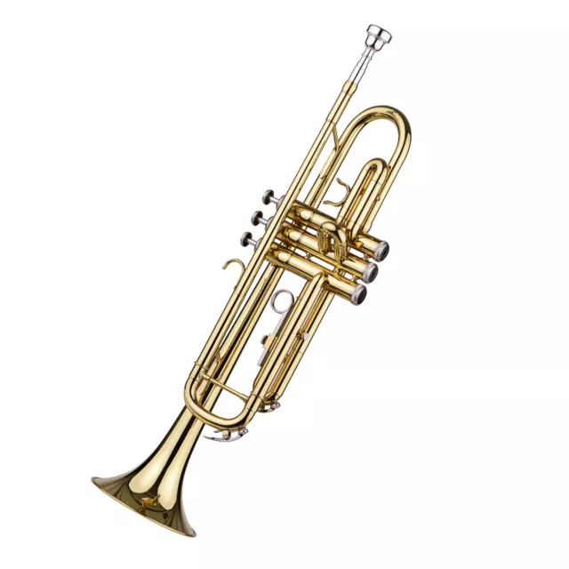 Trumpet Bb B Flat Brass Exquisite with Mouthpiece  Golden E1Z4