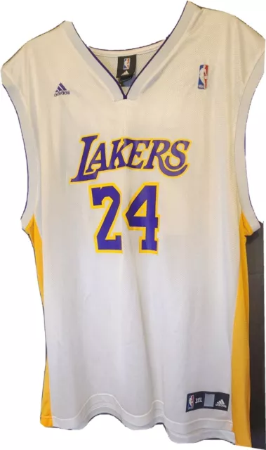 adidas Lakers Kobe Bryant 24 White Swingman Jersey Mens Sz 52