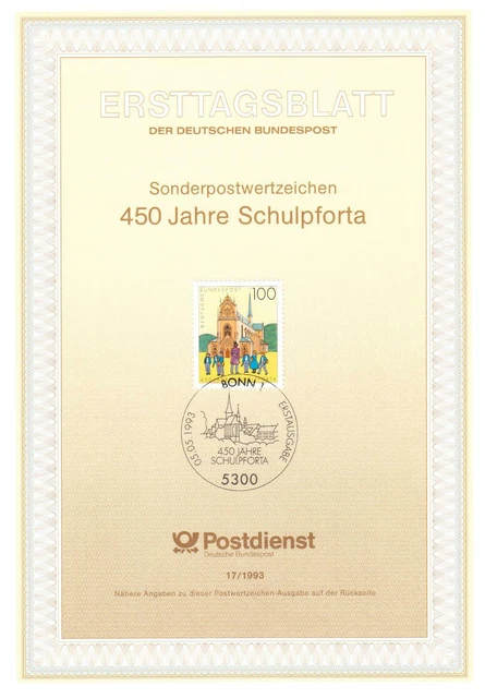 Bund ETB Nr. 17/1993 - 450 Jahre Schulpforta