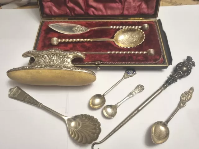 Antique Vintage Collectables Job Lot, Some Sterling Silver, Reseller Mixed
