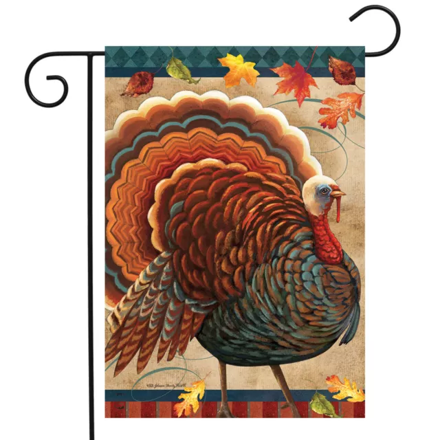 Fall Turkey Garden Flag Thankskgiving Autumn Tom 12.5" x 18" Briarwood Lane