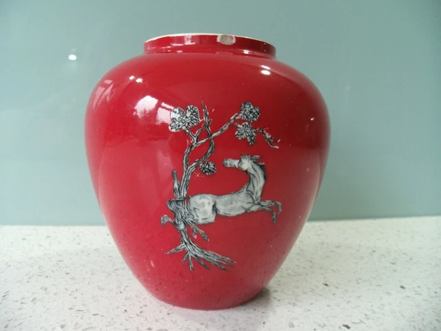Krone Devon Fieldings Iningwergläser - Rot Pegasus Und Rot Grau Blume Mit Deckel 3