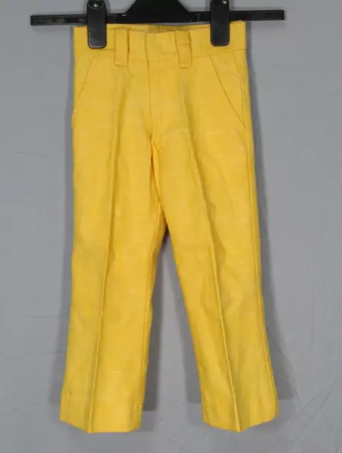 VTG JACK TAR Yellow Flare Leg Pants 4T SLIM Dress Trousers GOLF RETRO FUNKY