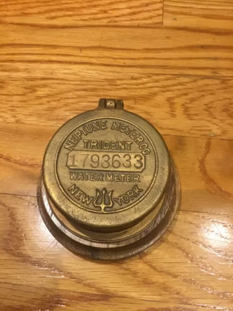 Vintage Metro Meter Trident Meter Co New York Old Brass Trinket Box