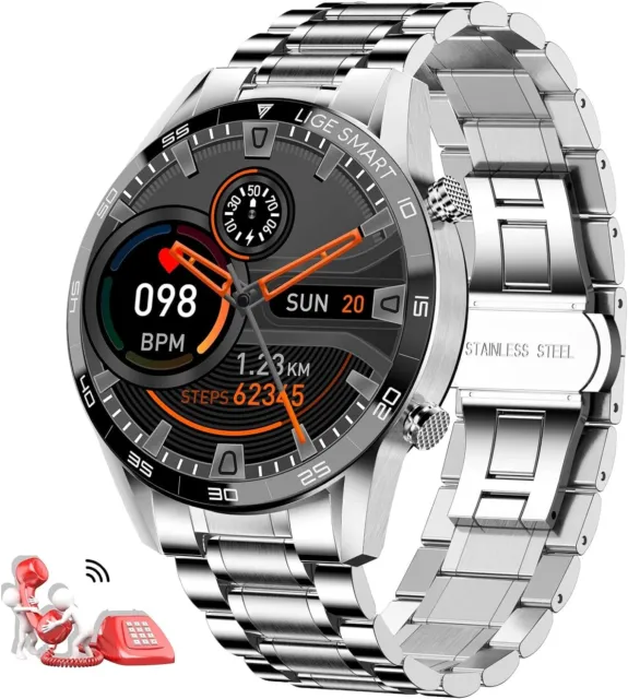 Smart Watch Bluetooth Calls Waterproof iOS Android gift for Men