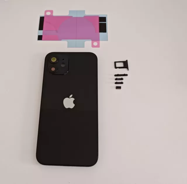 chassis arrière NU iphone 12 NOIR Avec Vitre Arriere LOGO / CE/adhésif batterie