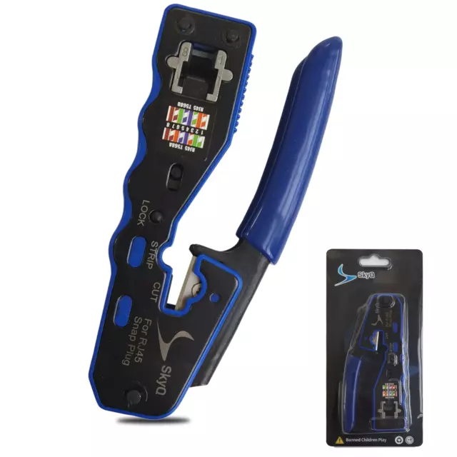 RJ45 Pass Through Crimp Tool for Network Cat6 Cat5-All in One Ethernet Crimper