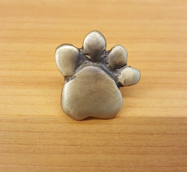 BRASS FLOOR WALL Plate Small Footprint Cat Figurine Animal Home Art