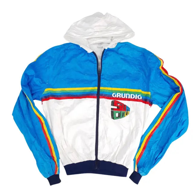 Grundig Super Color Tyvek Trainingsjacke L 70er 80er Jahre Lisa Fashion Vintage