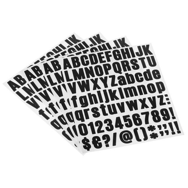 6 Feuilles D'autocollants Réfléchissants - Lettres Et Chiffres - 126 Pièces - Uxcell