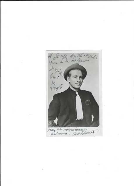 Autographe oeiginal de CHARLES TRENET sur photo