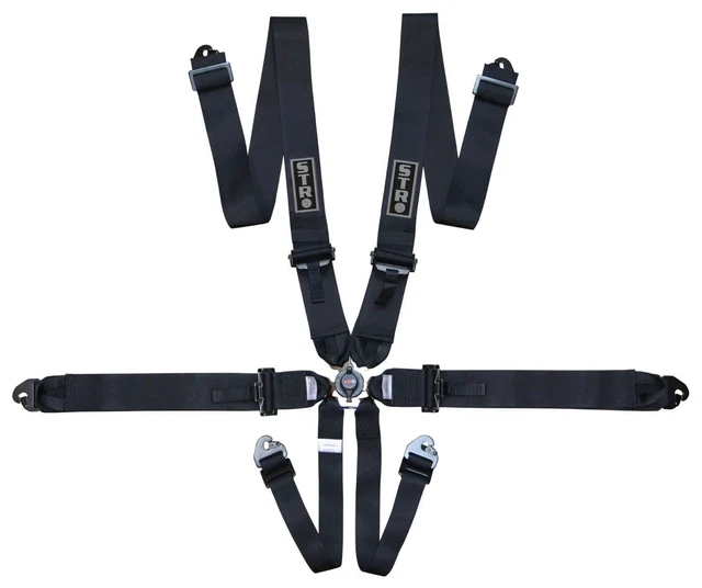 6-Point Race Harness FIA 8853-2016 Safety Seat Belt Pull Down - STR BLACK 2028