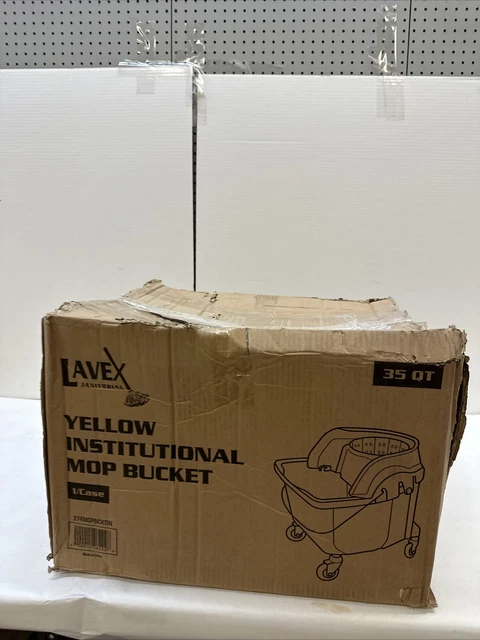 Janitorial 35 qt. yellow Funnel institutional mop bucket makes mopping a breeze
