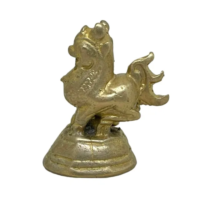 Vintage Burmese Opium Weight Lion Foo Dog Mythical Beast Metal Bronze Statue