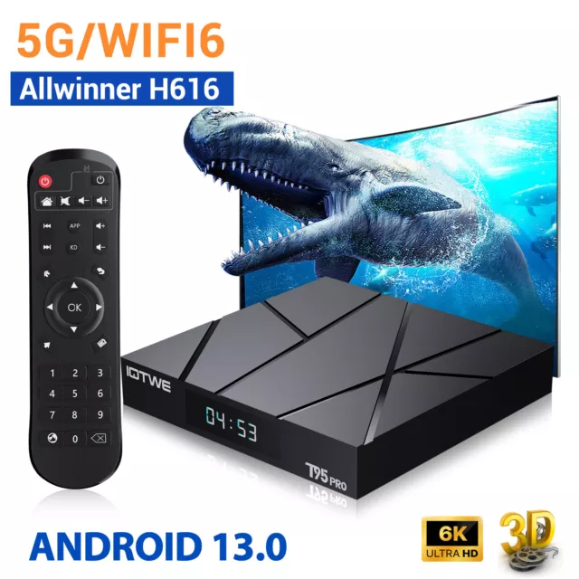 2023 New Android Smart TV Box 4+64GB 6K HDMI 5G WIFI Quad Core Media Player UK