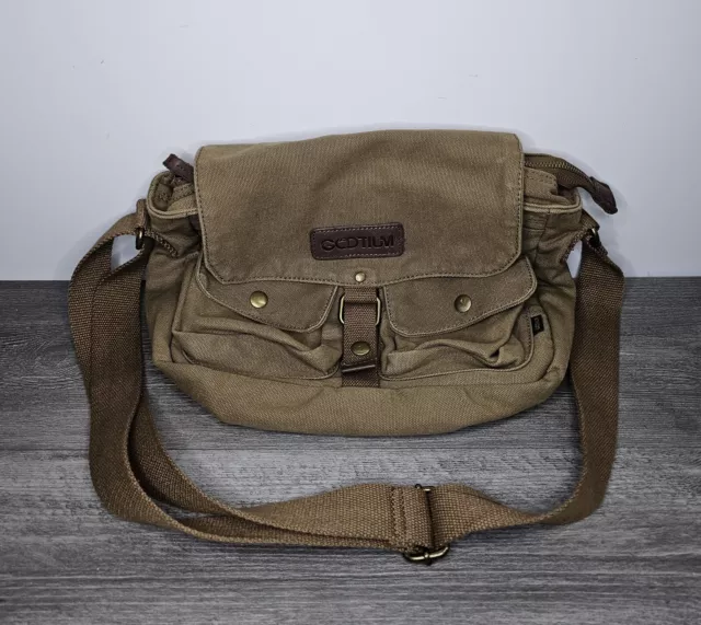 Gootium Canvas Messenger Bag Vintage Crossbody Shoulder Bag Military Satchel
