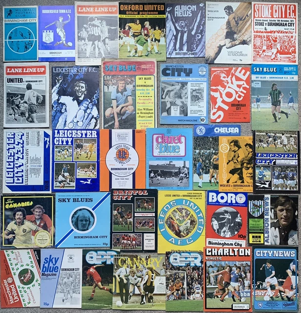 BIRMINGHAM CITY FC 1970s AWAY FOOTBALL PROGRAMME COLLECTION JOB LOT
