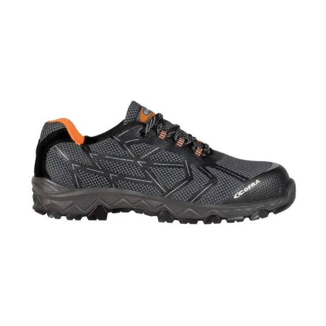 COFRA TN000-000.W36 CYCLETTE BLACK Safety Shoes, S1 P SRC, Grey/Black/Orange Flu