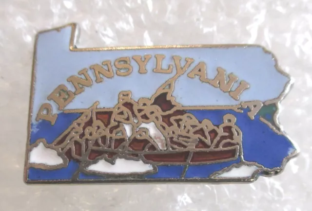 Vintage State of Pennsylvania Map Travel Souvenir Collector Pin